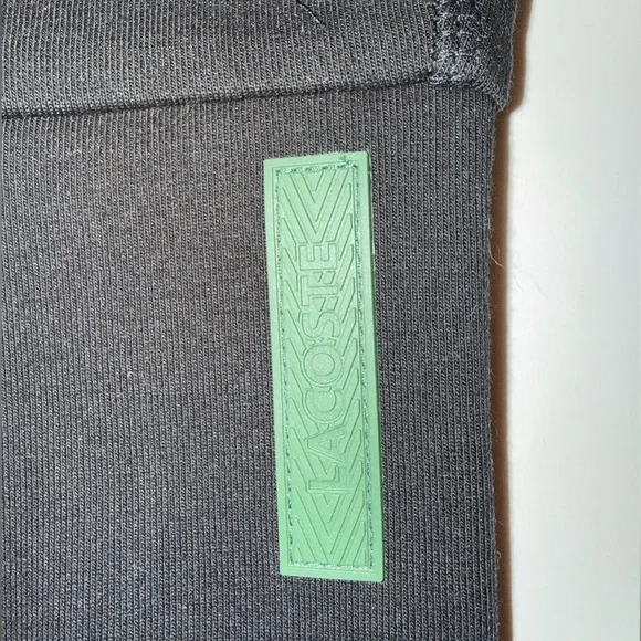 NWT Lacoste Womens Organic Cotton Jogger Sweatpants Black/Green Detail Orig $160 - Picture 12 of 16